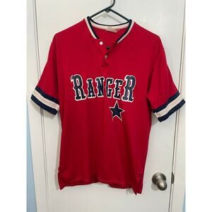 Vintage North Texas Ranger College Baseball Jersey Small Red #20 Flaws